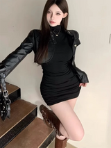 Aurora Pleated Mini Dress