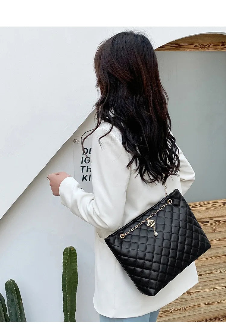 Luxe Soft Leather Shoulder Tote