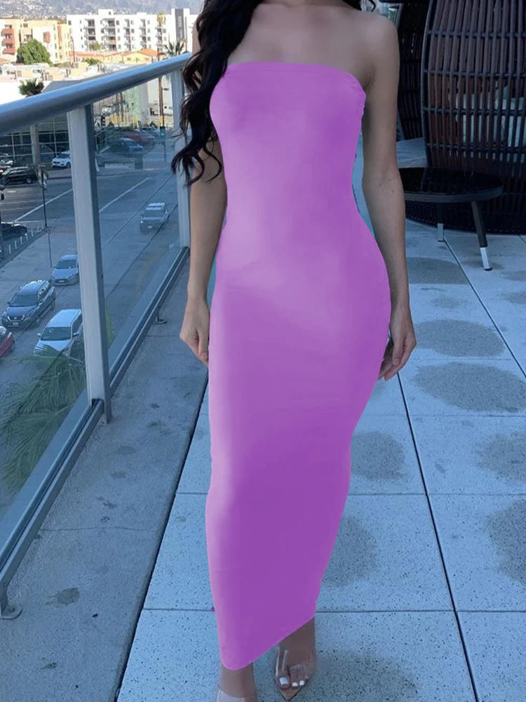 Elegant Strapless Maxi Dress