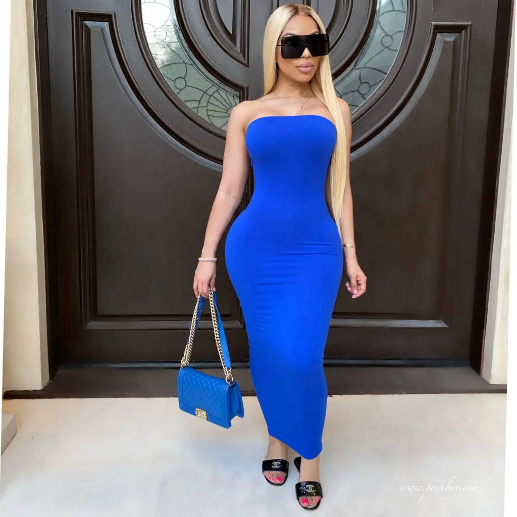 Elegant Strapless Maxi Dress