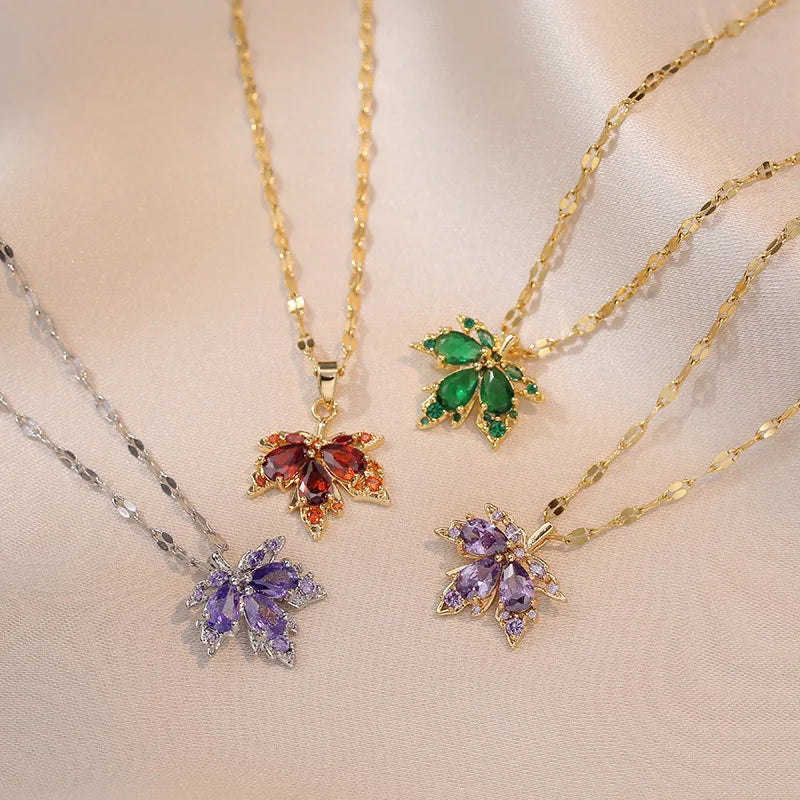Elegant Zircon Pendant Necklace – Multiple Designs