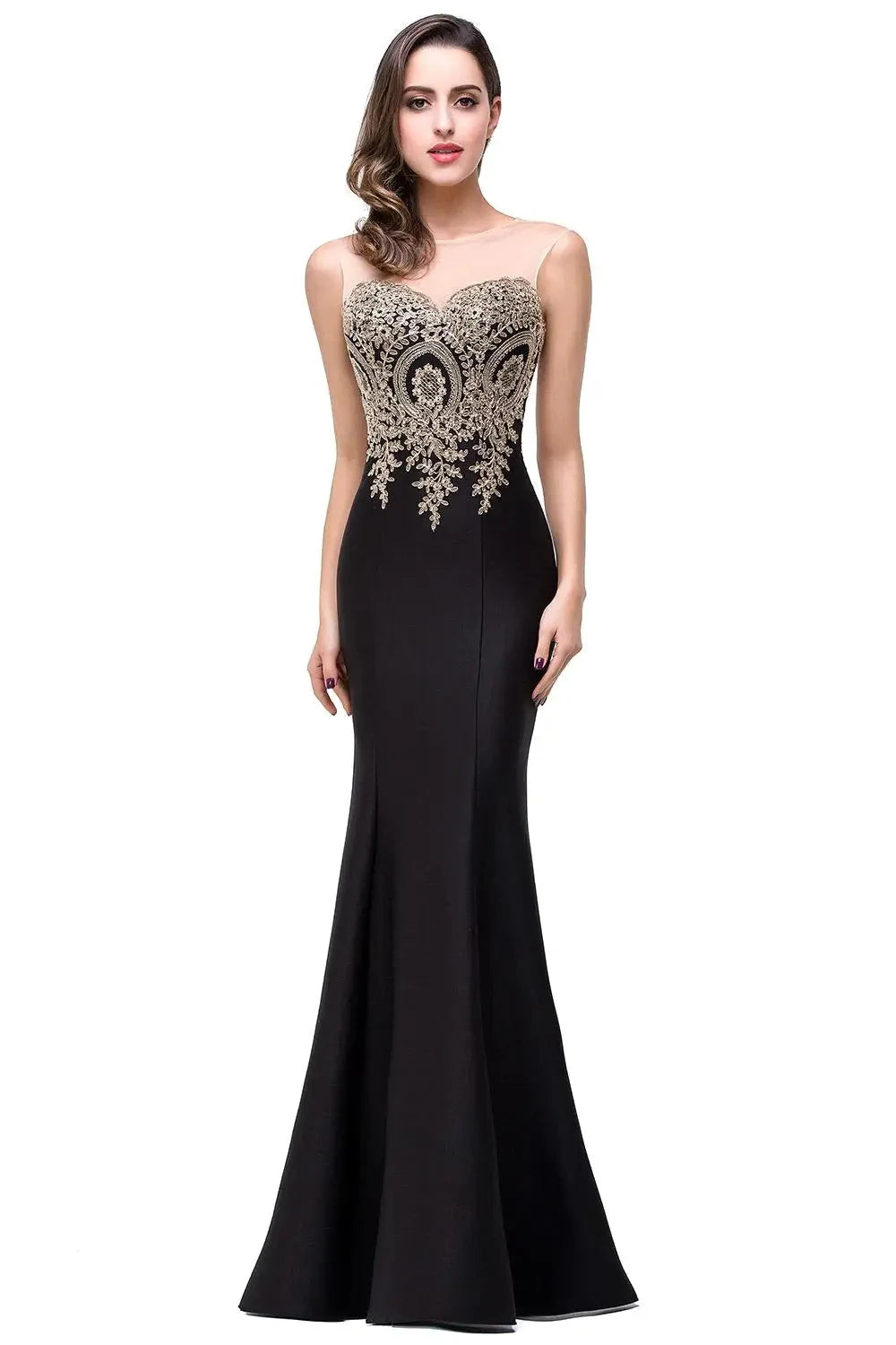 Golden Elegance Mermaid Gown