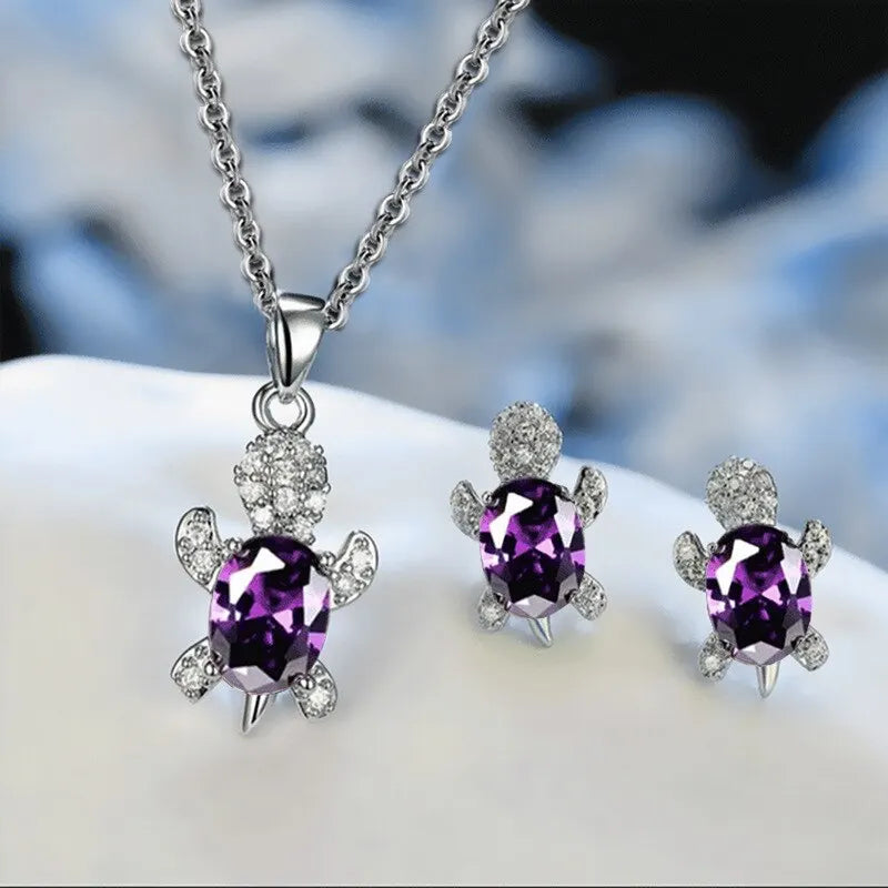 Silver Turtle Elegance Jewelry Set