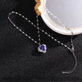 Crystal Ocean Heart Pendant Necklace