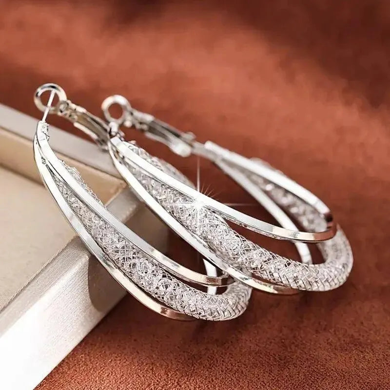 Twisted Crystal Hoop Earrings