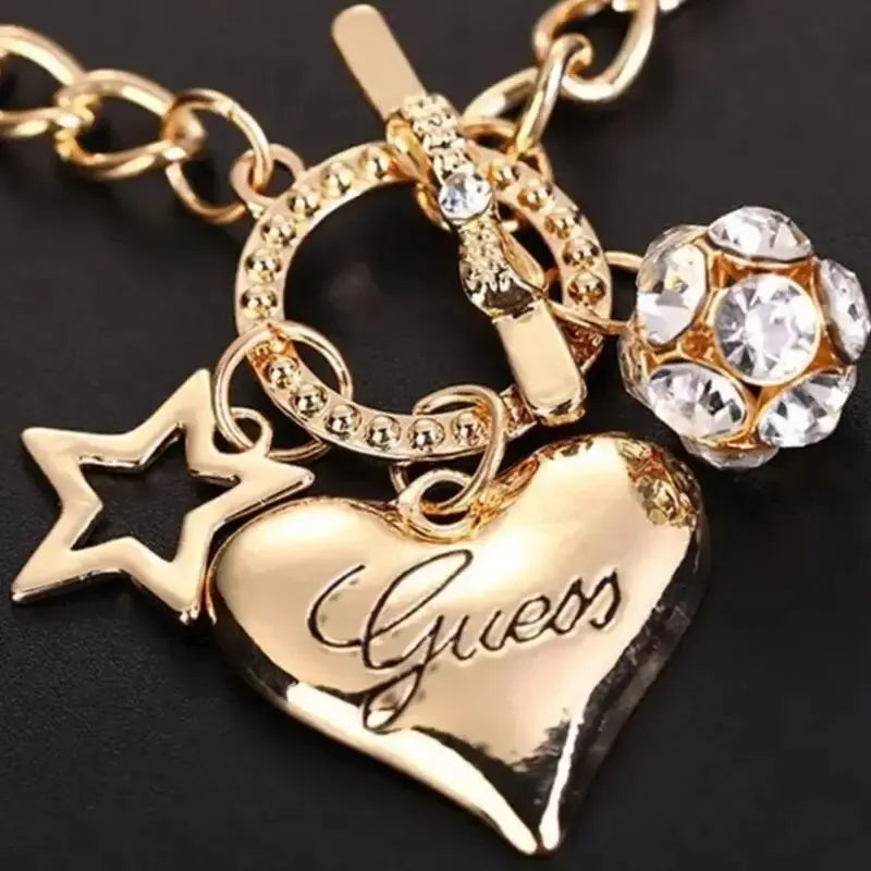 Heart & Pearl Charm Bracelet
