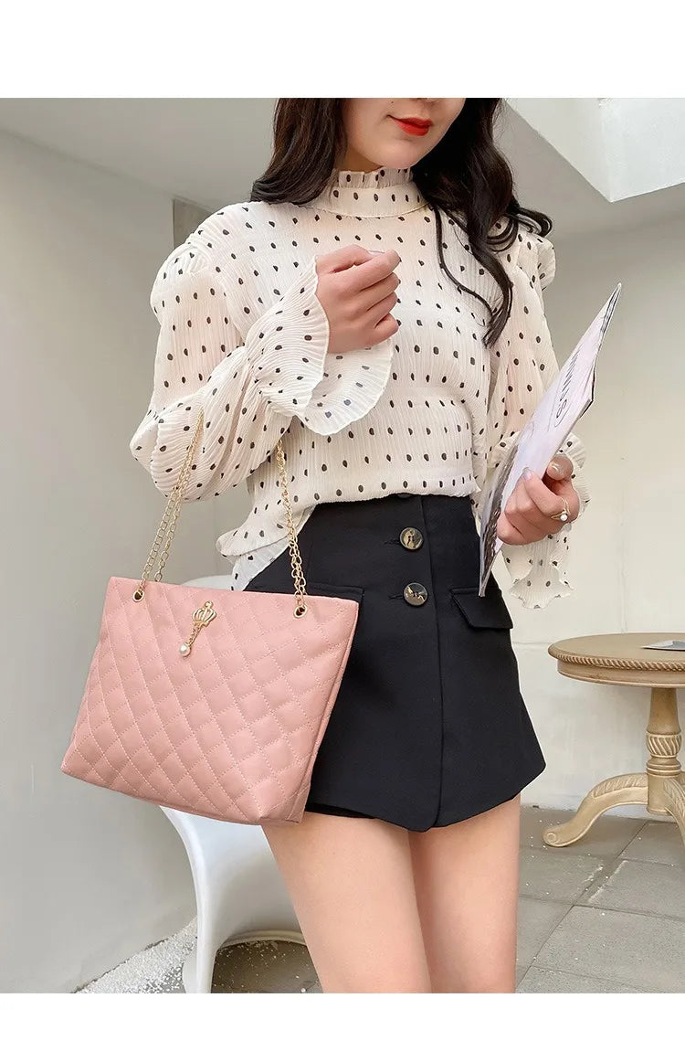 Luxe Soft Leather Shoulder Tote