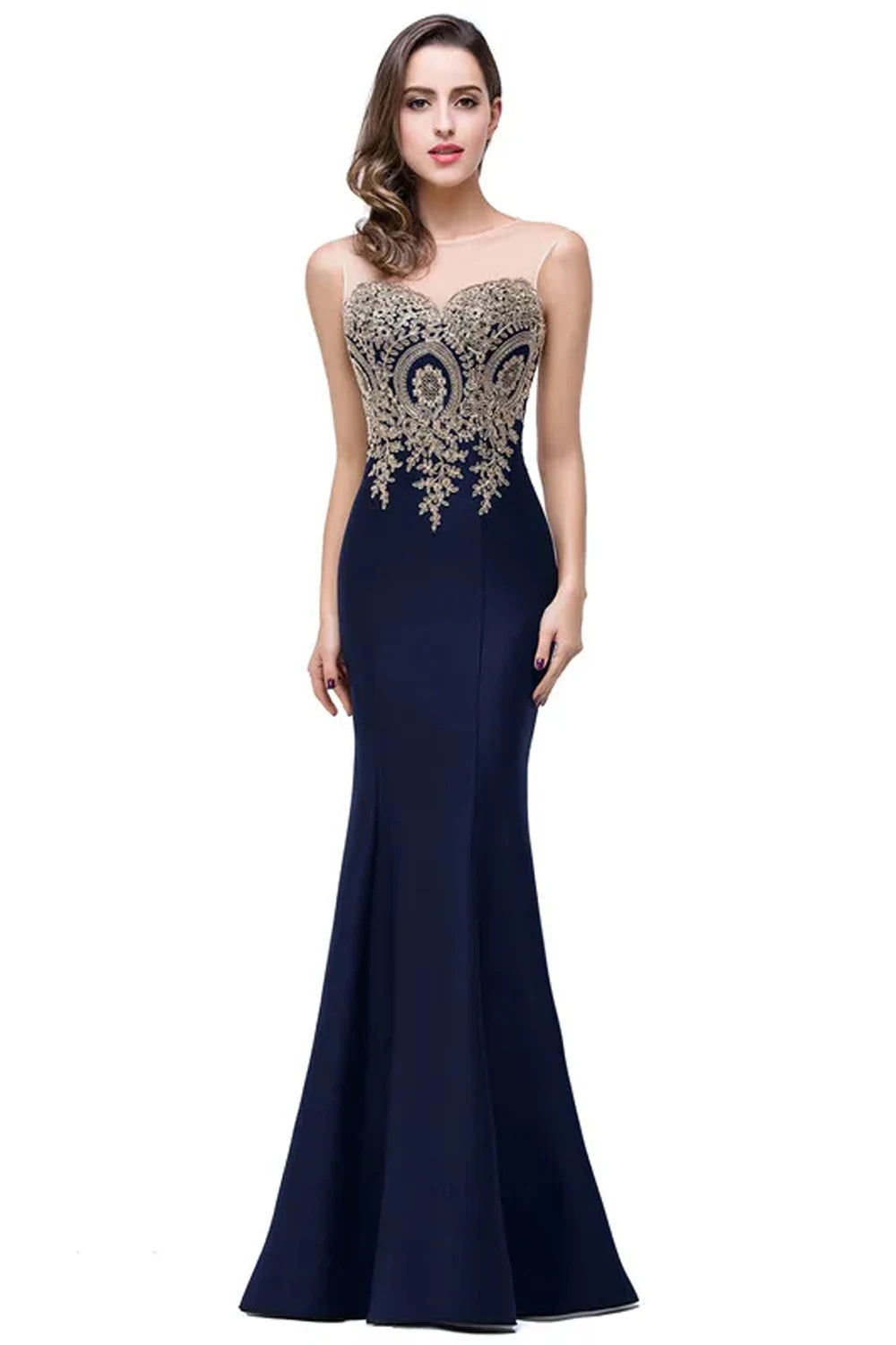 Golden Elegance Mermaid Gown