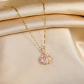 Elegant Pink Sakura Pendant Necklace