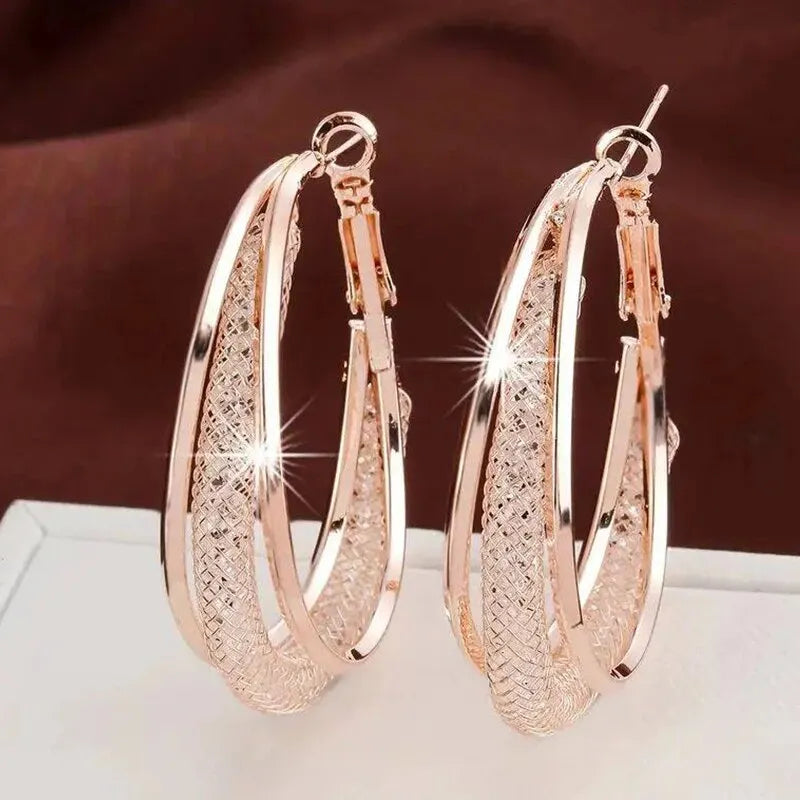 Twisted Crystal Hoop Earrings