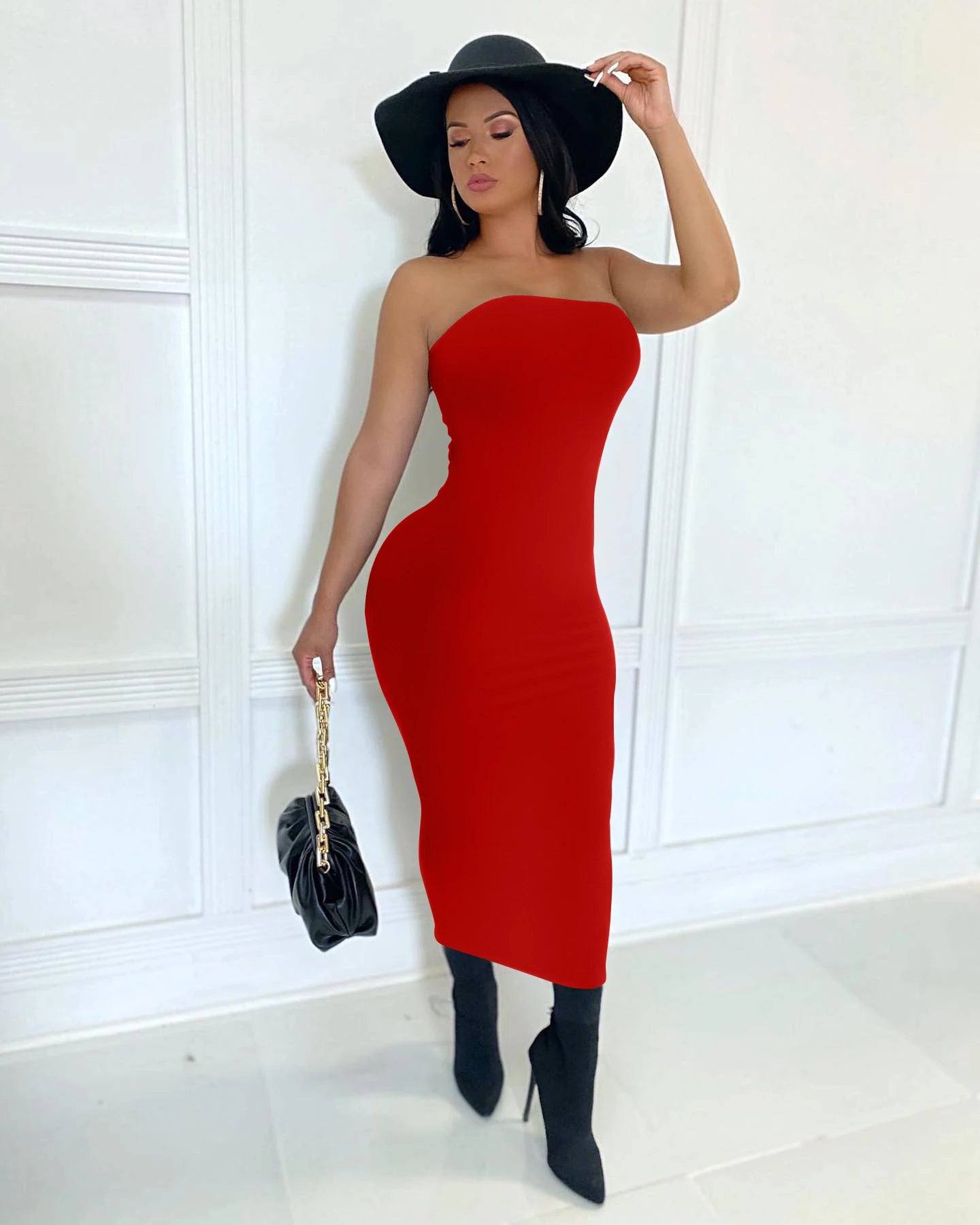 Elegant Strapless Maxi Dress