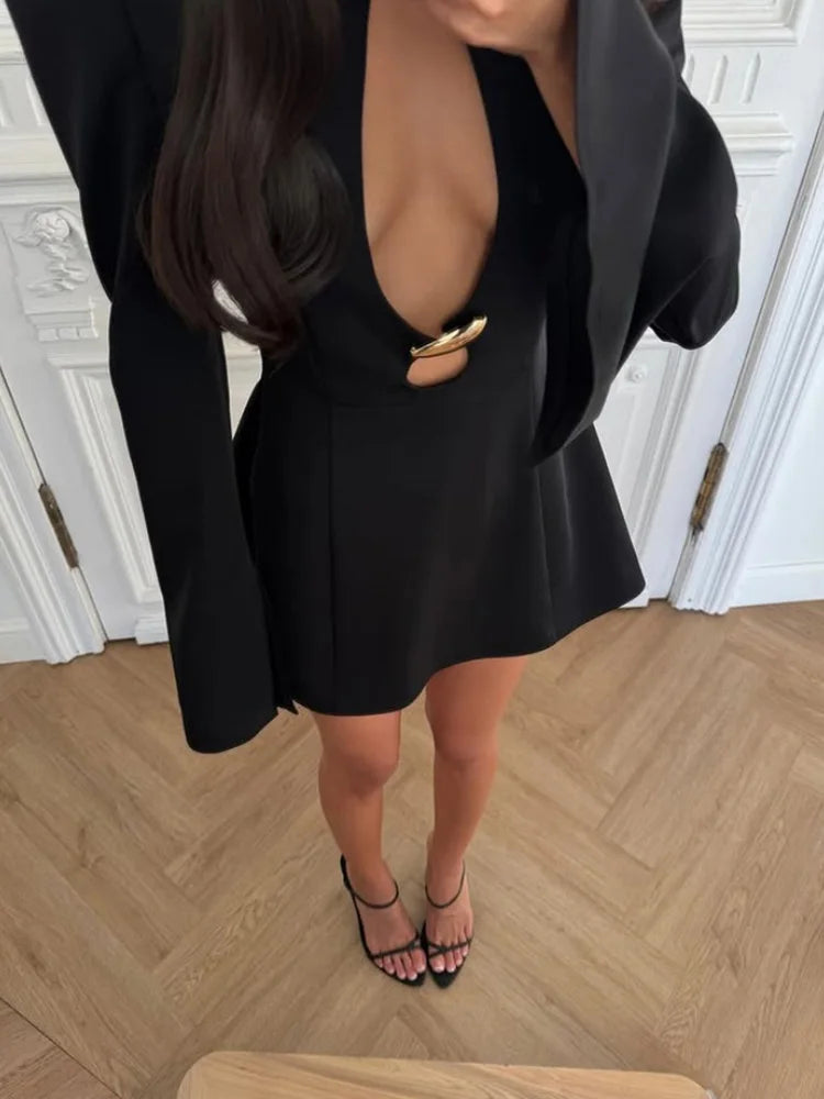 Metal Accent Bodycon Dress