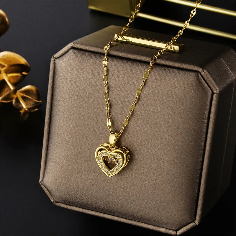 Radiant Crystal Heart Necklace