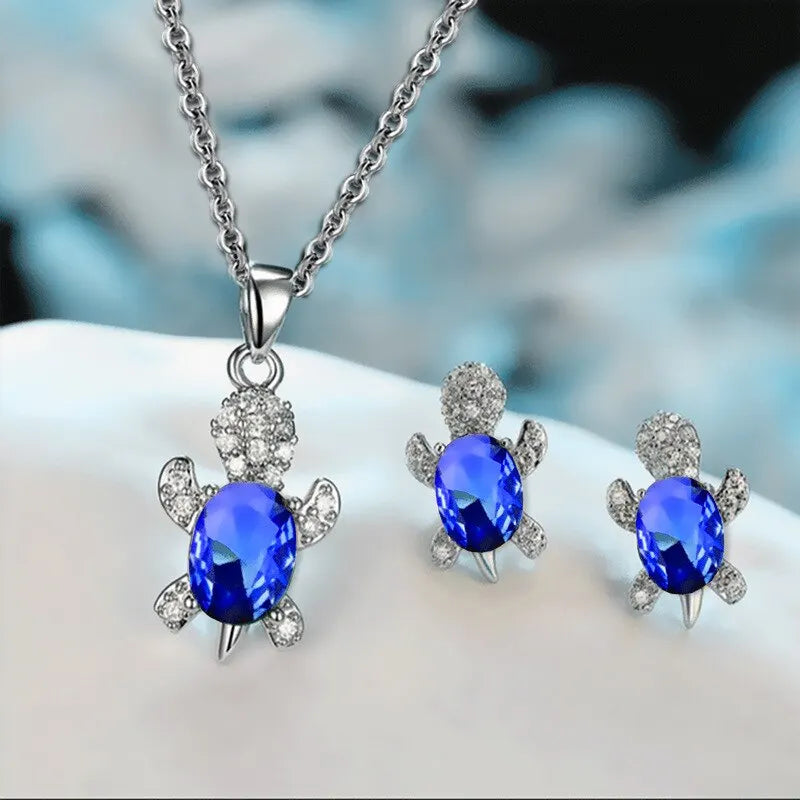 Silver Turtle Elegance Jewelry Set