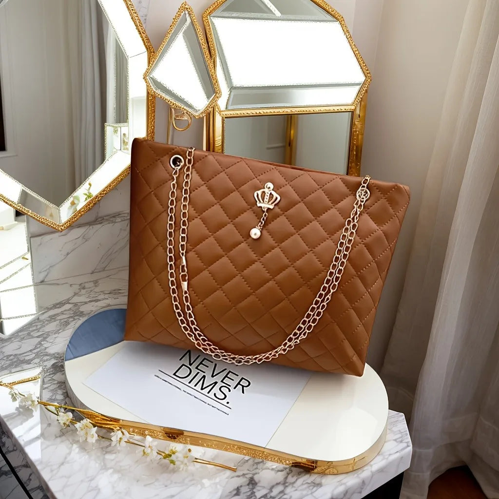 Luxe Soft Leather Shoulder Tote