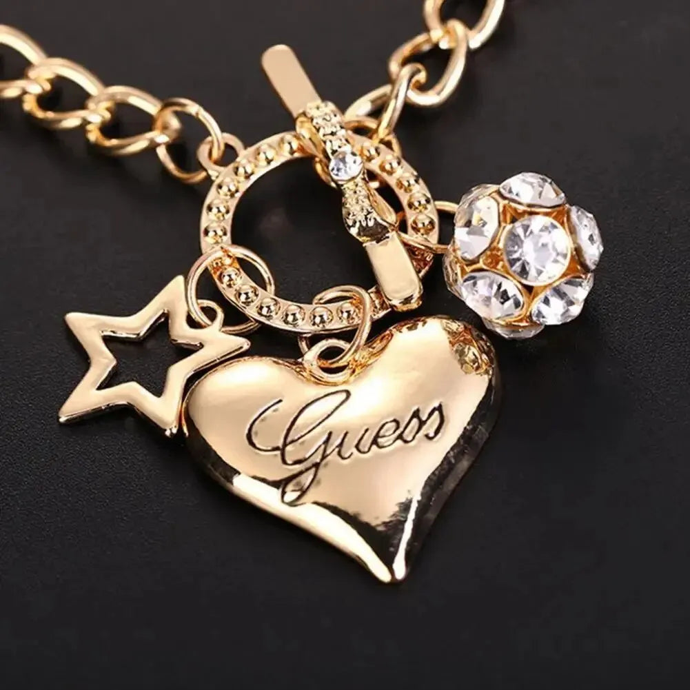 Heart & Pearl Charm Bracelet